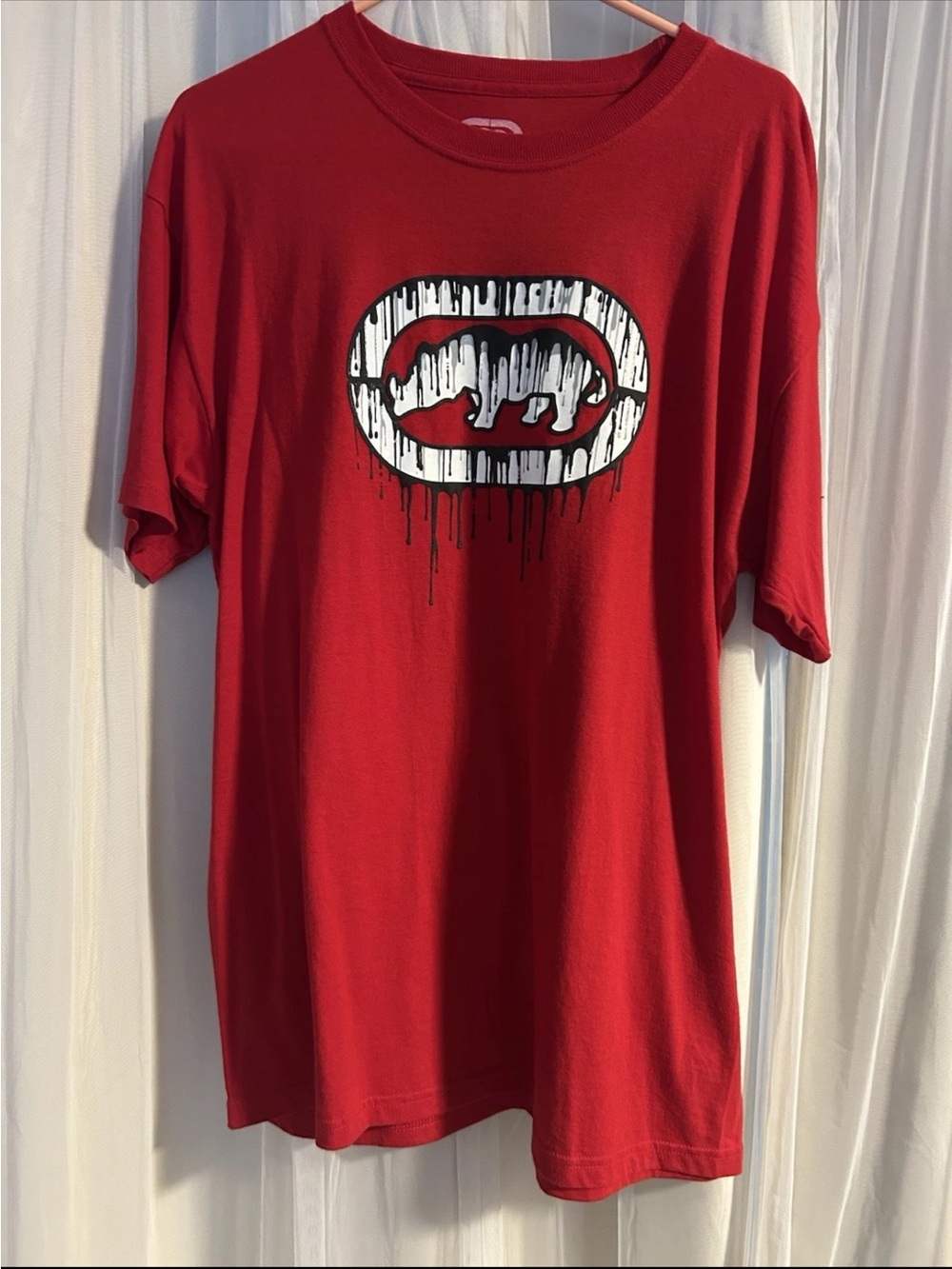 Ecko Unlimited Red Short-Sleeve Tee with Drip Rhino Logo